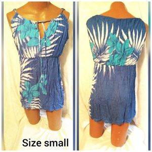 Blue drawstring sarong dress